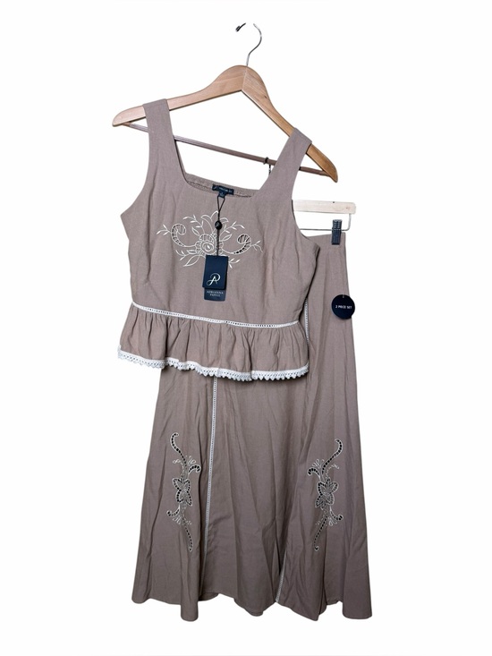 Adrianna Papell Dresses & Skirts - New Adrianna Papell Cottagecore Embroidered Peplum Top & Maxi Skirt Set Small